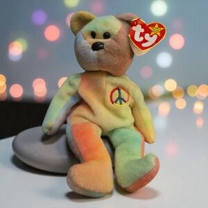 BOGO Peace Style 4053 Ty Rainbow Peace‎ Bear Plush Toy